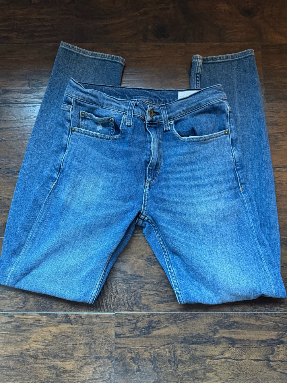 Rag & Bone Woman’s Skinny Denim Jeans Medium Blue Wash “Palisades with holes”